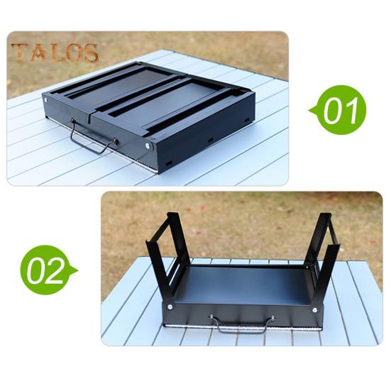 Portable BBQ Grill Stainless Steel Easy To Use Removable Grid Foldable Charcoal Grill for Outdoor Picnic Garden Camping