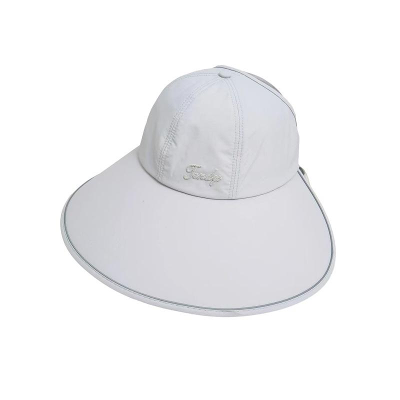 New sunscreen cap, dome outdoor cycling visor, women's breathable adjustable solid color big eaves hat