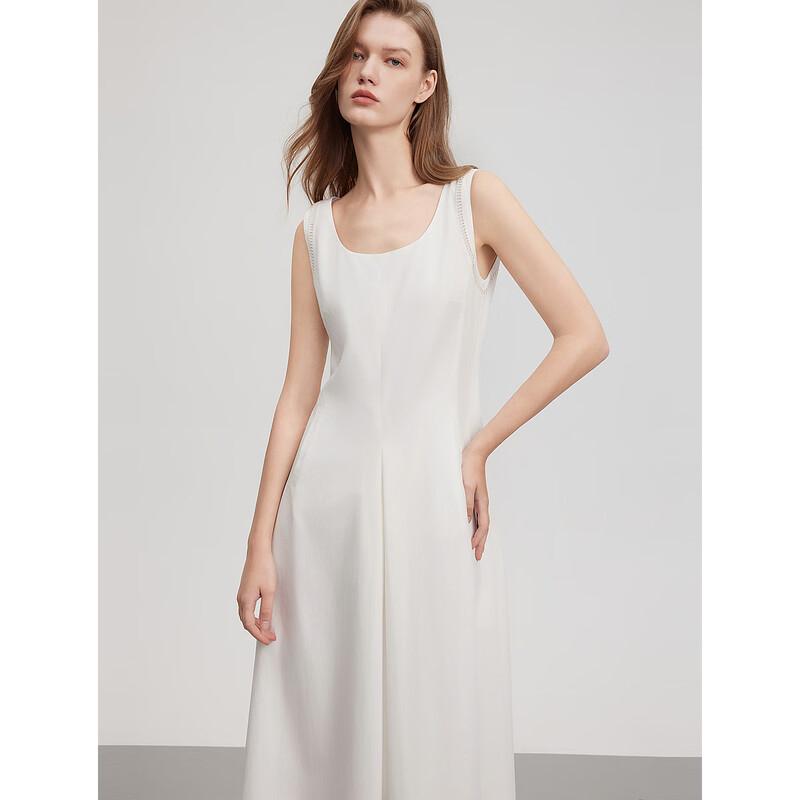 ELLE French White Elegant A-line Dress S