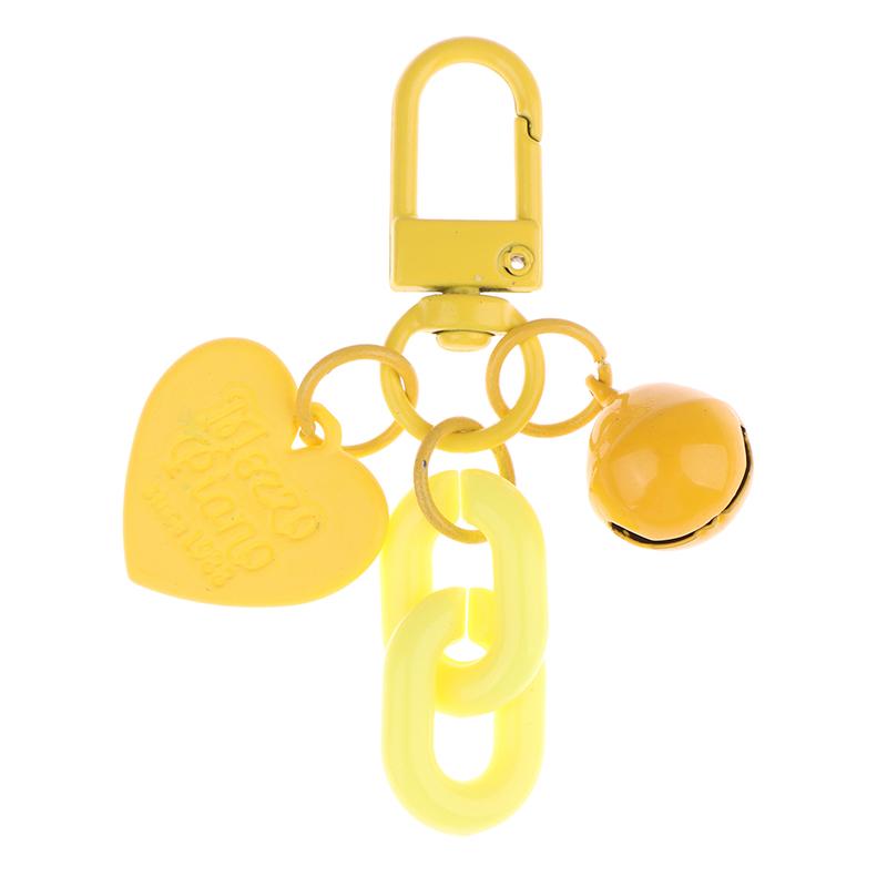 1Pc Alloy Love Shape Pendant Keychain Heart Key Chain With Bell Couple Friend Bag Gift Jewelry Key Holder Accessories
