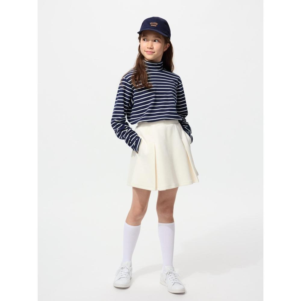 Uniqlo Girls HeaTTech CoTTon High Neck Long Sleeve T shirT