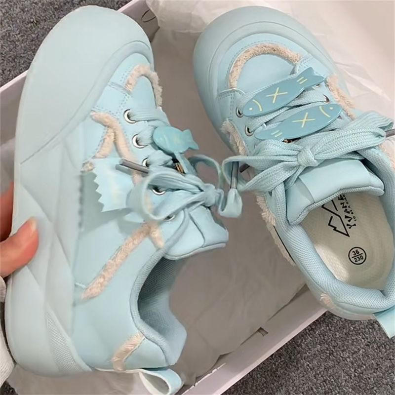 Zhao Ruth Campus Wind Big Head Shoes Round Head Thick Baseplate Shoes Spring New Niche Versatile Bread Shoes