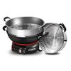 Multifunktionaler elektrischer Gusseisenkocher: Hot Pot, Bratpfanne, Dampfgarer und Schmortopf in einem.