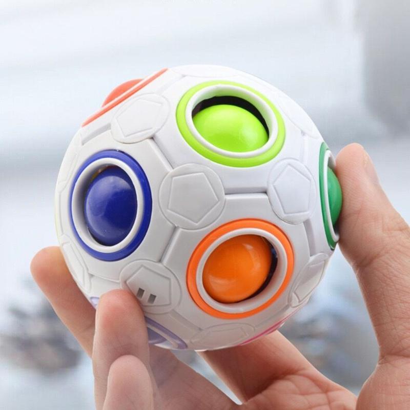 Sensory Fidget Ball Decompression Toy Spherical Puzzle Football Stress Relief Ball for Toddlers Adults Funny Color Match