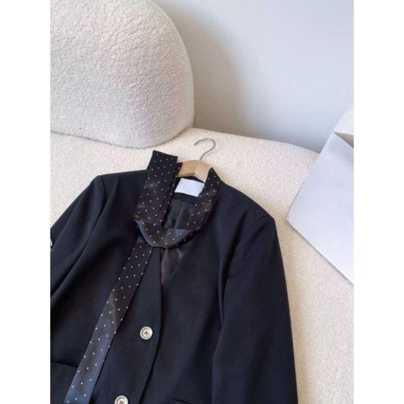 Women Black Blazer Autumn Slim Fit Stylish Office Jacket Fashionable Tailored Suit for Casual Wear
