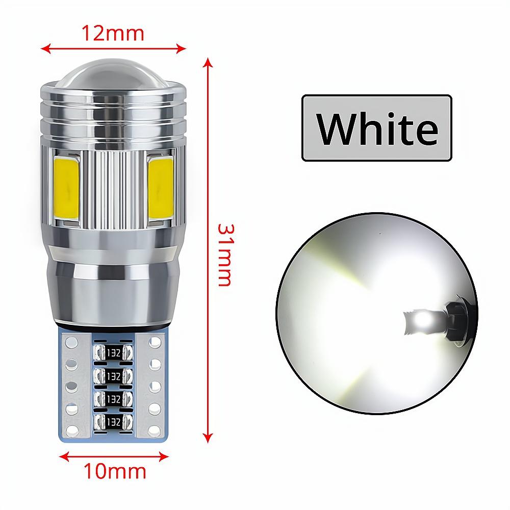 2X Multiple Color Car T10 5630 6SMD Canbus 194 W5W Auto Turn Signal Side Lamp License Plate Trunk Parking LED Dome Reading Light