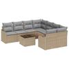 Garden Sofa Set with Cushions and Storage 9 Pcs Beige and Grey