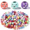 100pcs 9mm Rhinestone Acrylic Beads Shiny Mixed Color Big Hole Round Loose Beads For Jewelry Making DIY Bracelets Headwear Decor