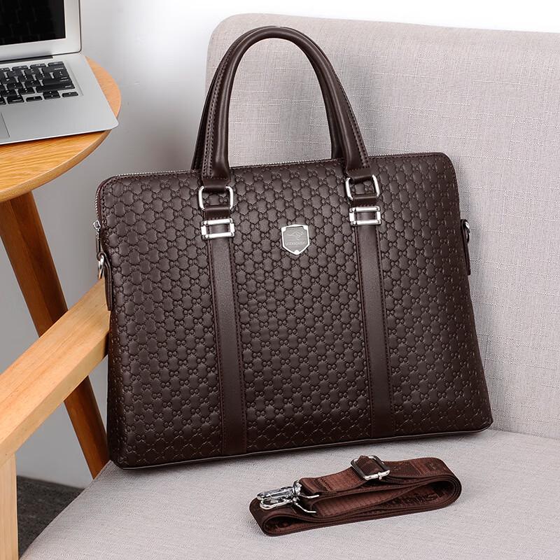 

Li Shen Men s PU Leather Laptop Briefcase