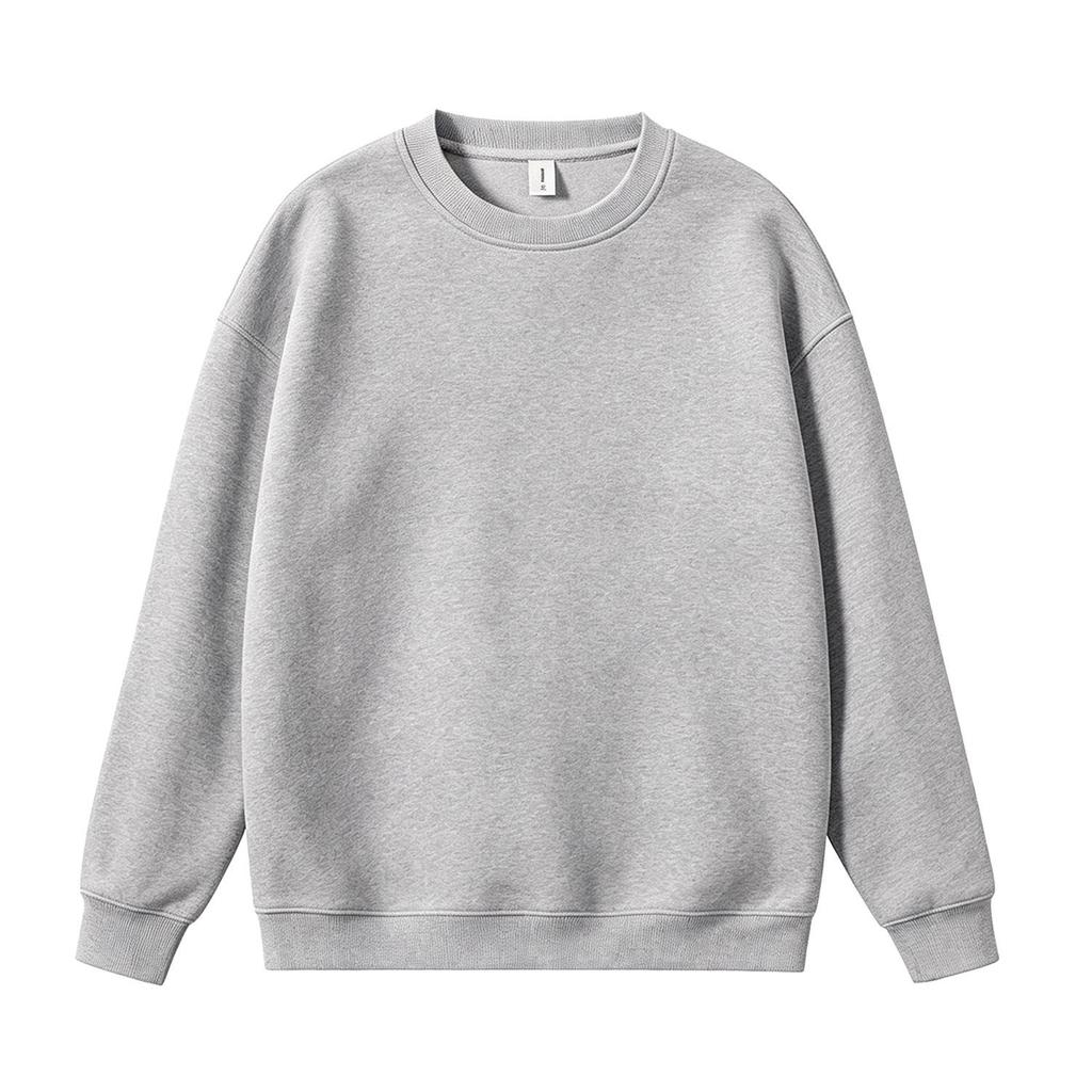 Unisex Solid Color Round Neck Sweatshirt – Loose, Casual, Long Sleeve Top