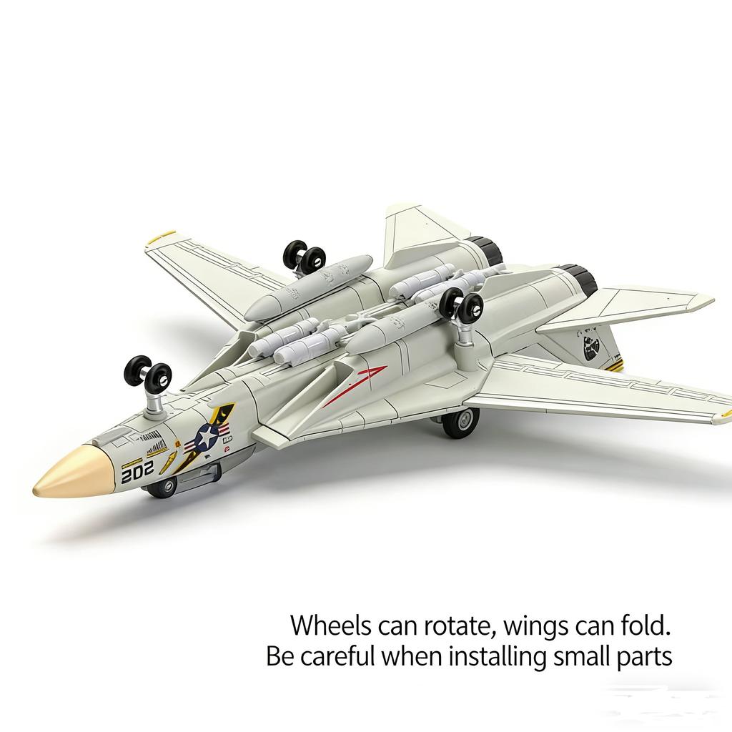 1/72 Scale F-14 Tomcat Fighter Jet Model Kit, Unassembled Military Aircraft Display Toy for Adults & Kids, Perfect Birthday Gift