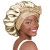 Bonnet de Nuit en Satin pour Femmes avec Nœud Papillon Lien Réglable Soin des Cheveux Bonnet de Nuit Doux en Soie