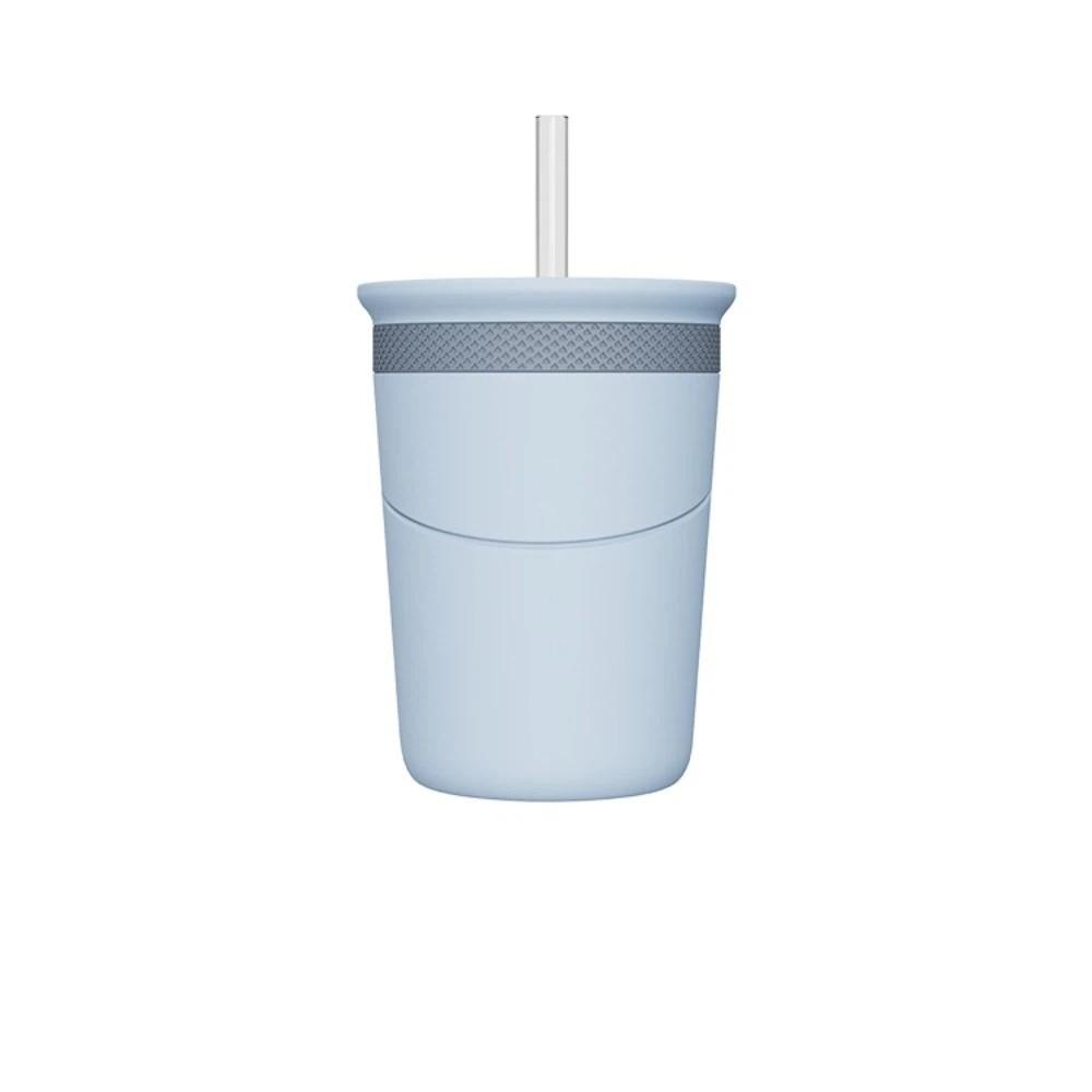 Quick Freeze Straw Cup with Ice Tray Blue Purple Pink Cold Drink Cup Summer