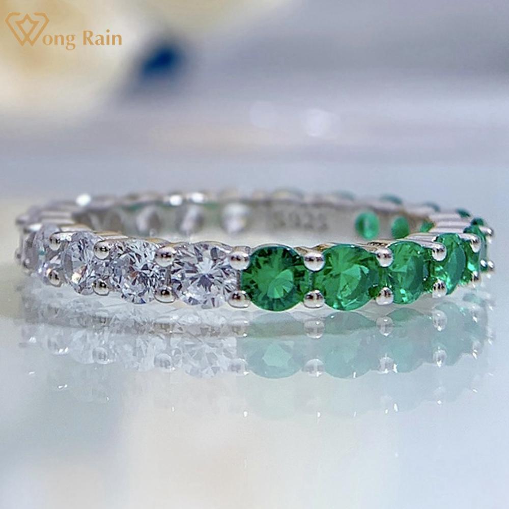 

Wong Rain, 100% стерлинговое серебро 925 пробы, цирконы, драгоценный камень, романтическое обручальное кольцо, простое повседневное кольцо для женщин, ювелирные изделия, подарки US 5 розовый/белый