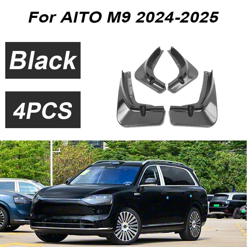 For AITO M9 Accessories 2024 2025 4PCS Painted Car Front Mudguards Splash Guards Rear Muds Fender Flares Wheels Car Accessories