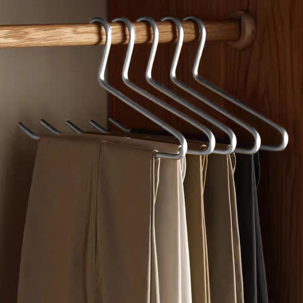 5pcs Space Aluminum Goose Shape Pants Hangers Elegant Opening Design Non-Slip No Crease for Home Travel Wardrobe Organization