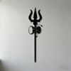 1pc 2D Flat Hindu Trishul Damaru Metal Wall Sculpture Iron Wall Mounted Art for Living Room Bedroom Office Temple Decor Religious Cultural Gift
