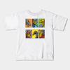 Boys Girls Soft Cotton Graphic Tees Dinos In Boxes T-shirt Breathable Daily School Wear Kids T-Shirts