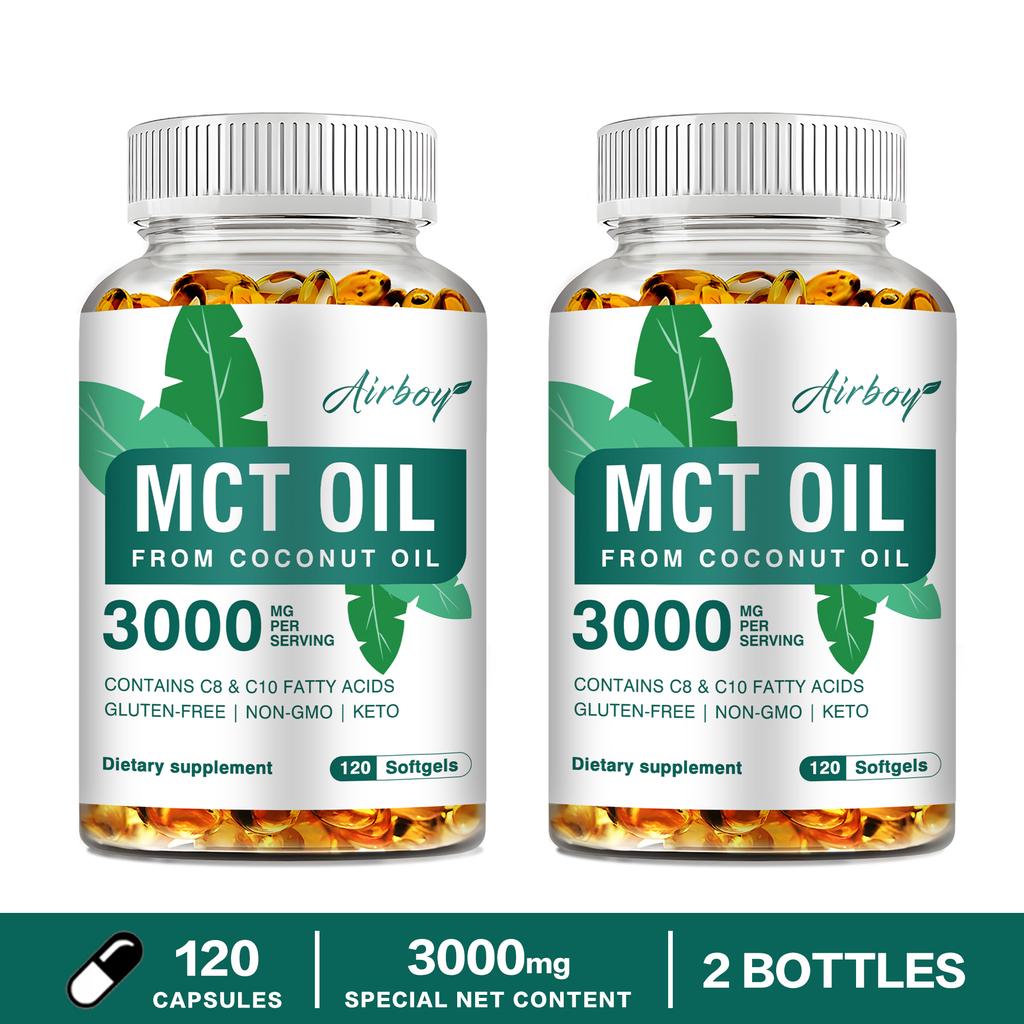 Airboy - Medium Chain Triglycerides Coconut Oil Softgels - Rich in C8 and C10 Fatty Acids - Brain Health