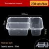 Transparent Disposable 3-Compartment Takeout Lunch Boxes