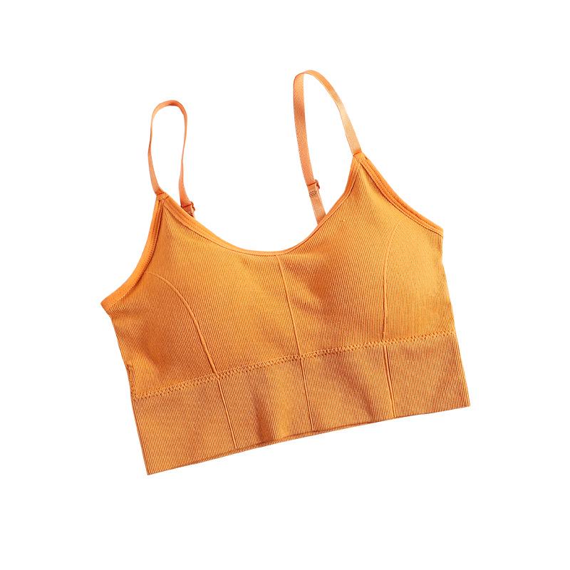 Seamless Ribbed Spaghetti Strap Bustier Vest for Women