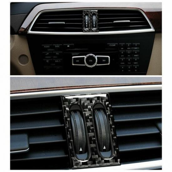 Real Carbon Fiber Console Air Vent Outlet Knob For Mercedes Benz C Class W204