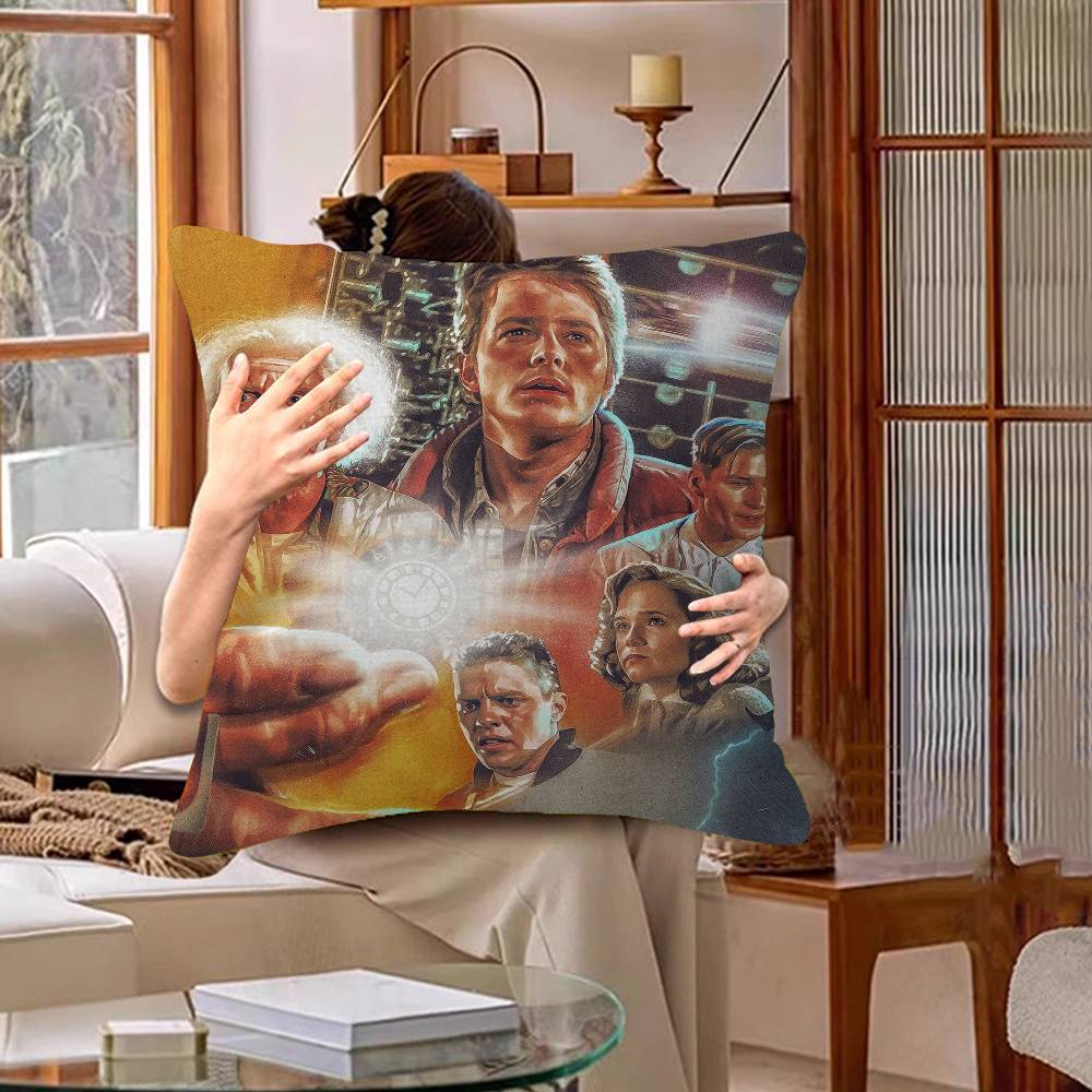 Movie Back To The Future Trilogy Cushion Cover Pillowcase Upholstery Sofa Throw Pillow Home Decor Pillowcas