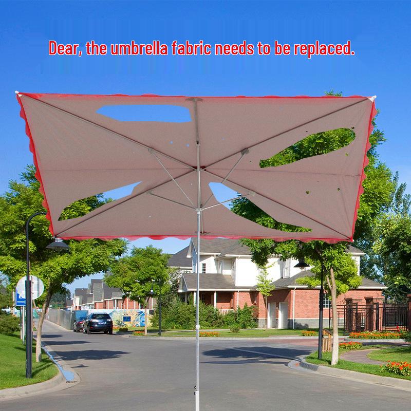 Thickened Double-Layer Square Outdoor Tilt Sun Umbrella Cloth Green Canopy 2x1.5
