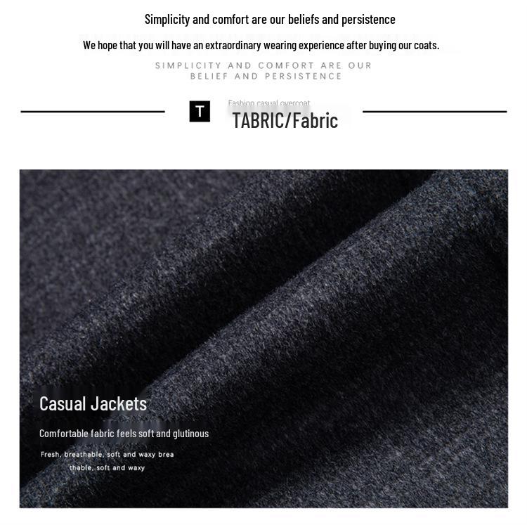 2026 Men's High-End Designer Double-Sided Cashmere Wool Jacket - Stand-Up Collar, Business Casual, Autumn/Winter Collection.