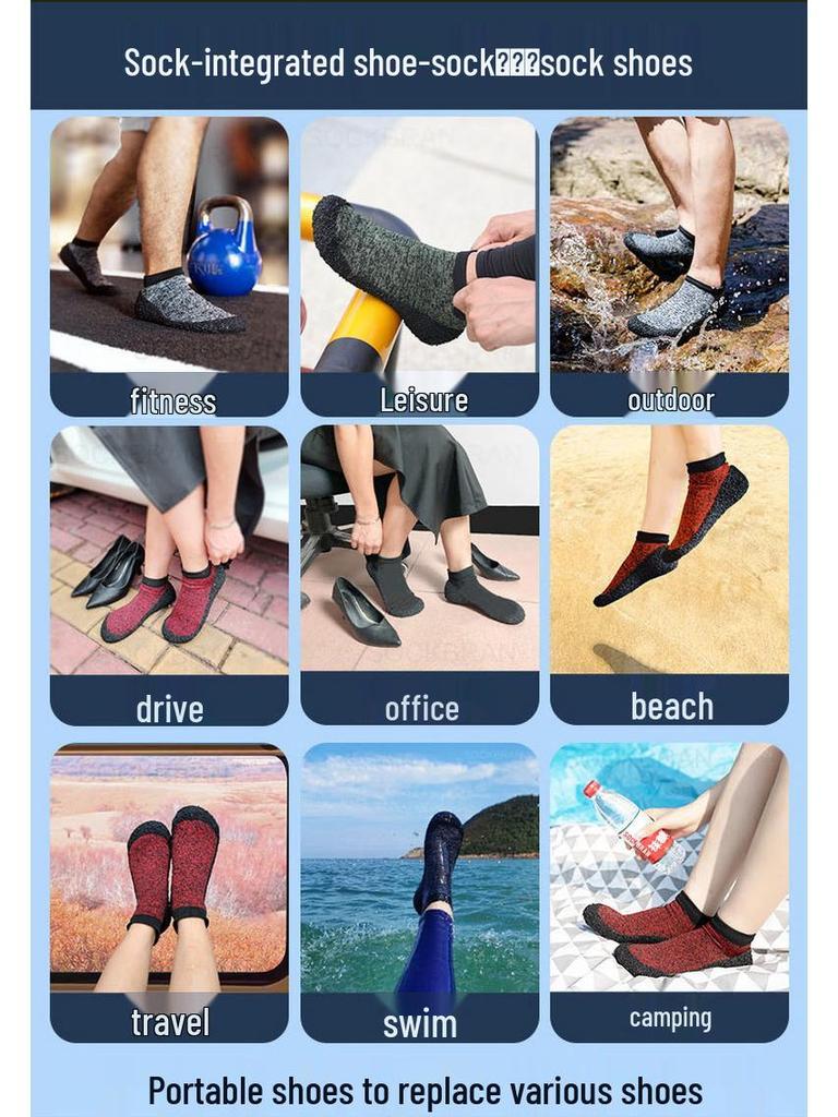 Scarpe/Calzini Traspiranti Antiscivolo in Tela da Yoga e Fitness per Allenamento, Nuoto e Guado