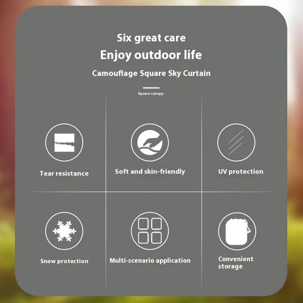 3x5m Outdoor Camouflage Tarp Camping Shelter Sun Shade 210T Waterproof Tent Canopy