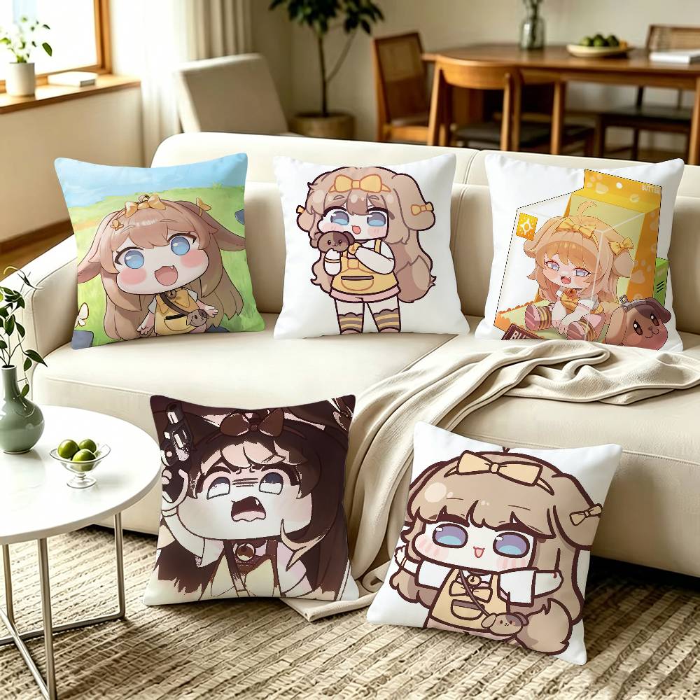 Trickal chibi go Butter Pillow Covers Home Sofa Cushion Covers and Aecorative Custom