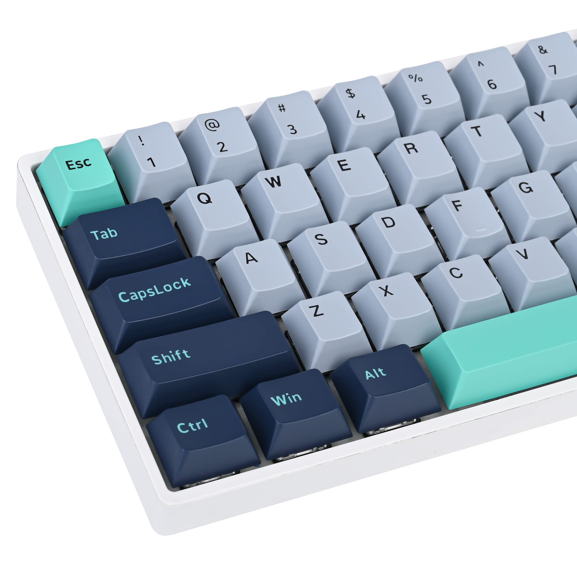 

171 Key Cherry Profile PBT Keycap Set Double Shot Green Grey Custom Keycaps US Layout Compatible with MX Switch Mechanical Keyboards & 60% 65% 100%