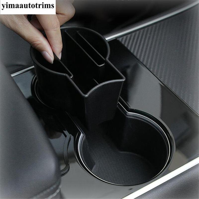 Center Console Water Cup Storage Box Frame Cover Trim Accessories Interior For Tesla Model 3 2018 -  / Model Y  - 2024
