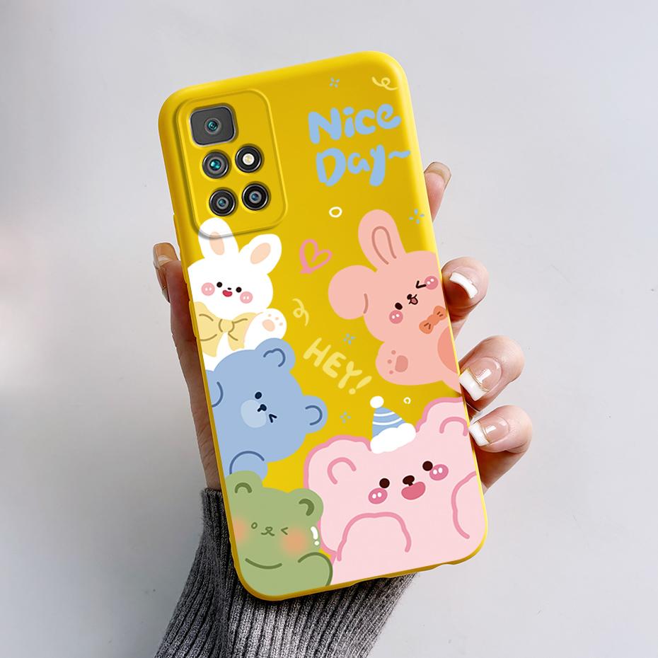 For Xiaomi Redmi 10 Prime 2022 Case Cute Bear Cartoon Shockproof TPU Cover For Xiaomi Redmi 10 Phone Case Redmi10 2022 Soft Capa