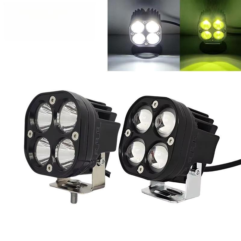 Maidsail 3 Inch 40W 12V LED Work Light 3500K Yellow Spot Beam Square Working Lamp for Car Motorcycle Boat Truck Universal