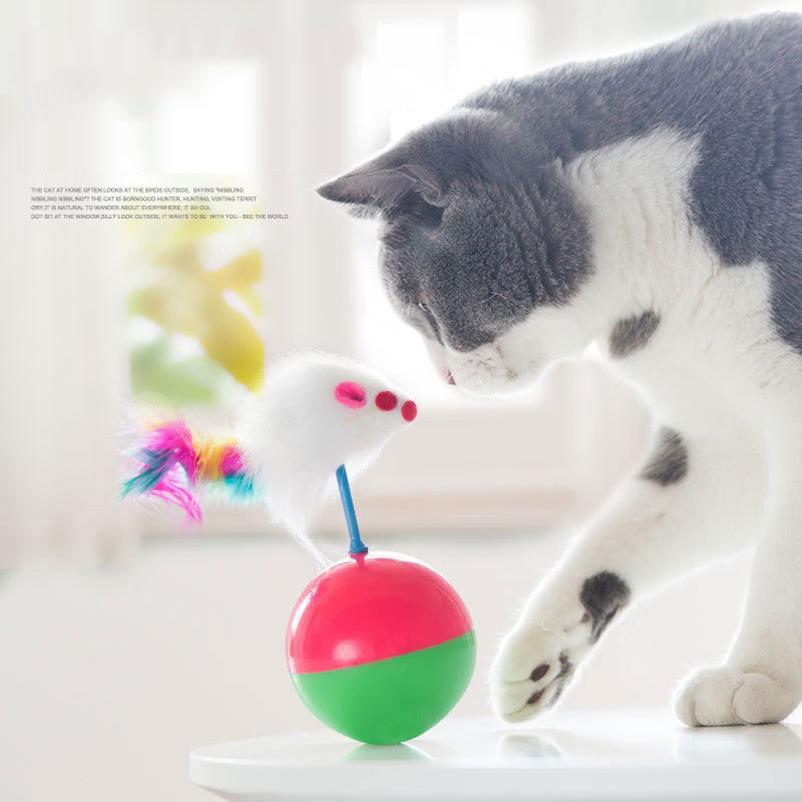 Cat toys cat self-sex toys mouse tumbler ball pet interactive voice toys feather toys