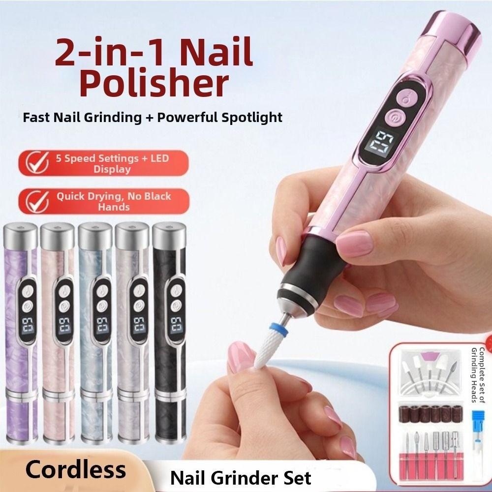 High Speed Electric Nail Sander Digital Display Nail Polisher Nail Drill Machine Salon Use