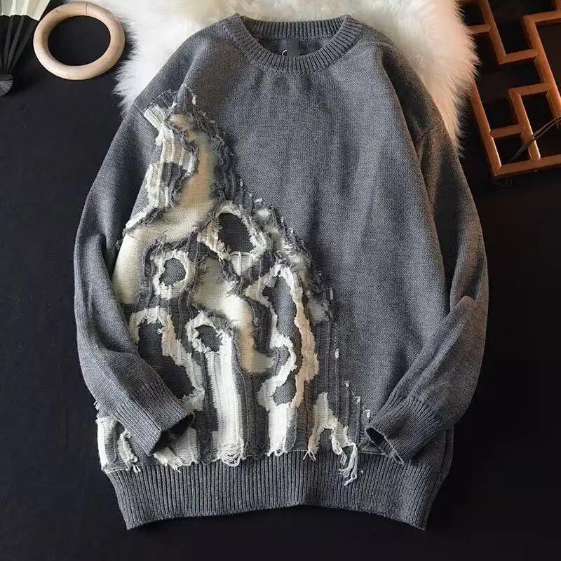 Herren Rundhals Strickpullover Trendig Stilvoll Herbst Winter Neuer Stil Basisschicht Mode Locker Vielseitiges Oberteil