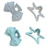 Hair Claw Transparent Jelly Color Bow Tie Star Design Shark Clip Back Head Large Hair Clip Hair Accessory
