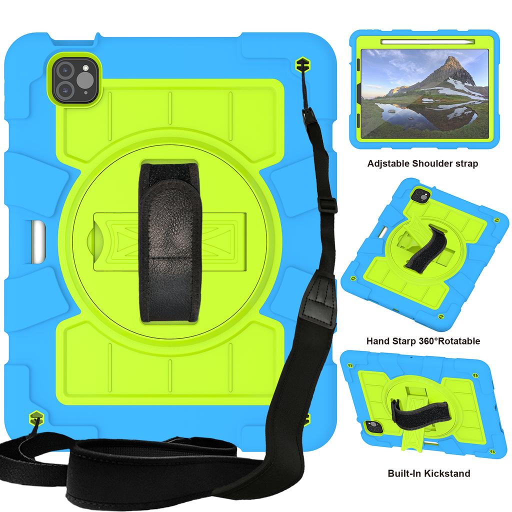 360 Rotating Case Universal for IPad Pro 11 2018 2020 2021 2022 Air 4 5 10.9 Kickstand Cover Shockproof with Hand Shoulder Strap