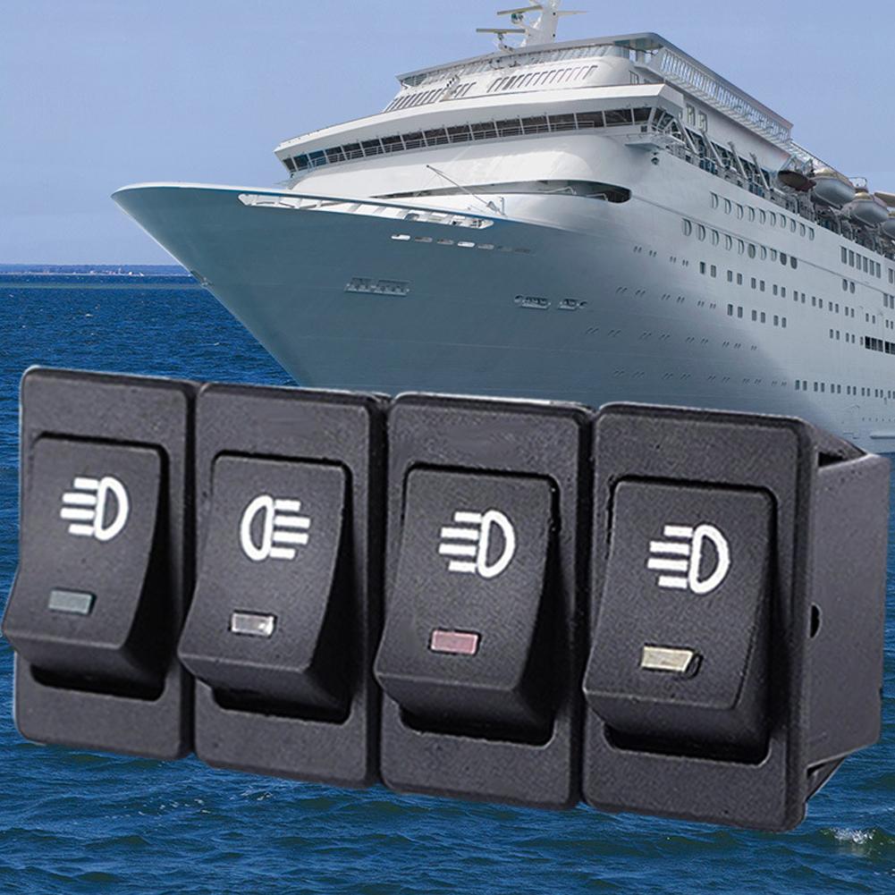 Car Light Rocker Switch ON-OFF Fog Lamp Switch 2 Position Refitting Auto Button 12V Pins Interior LED Switch Accessories 35 A0P8