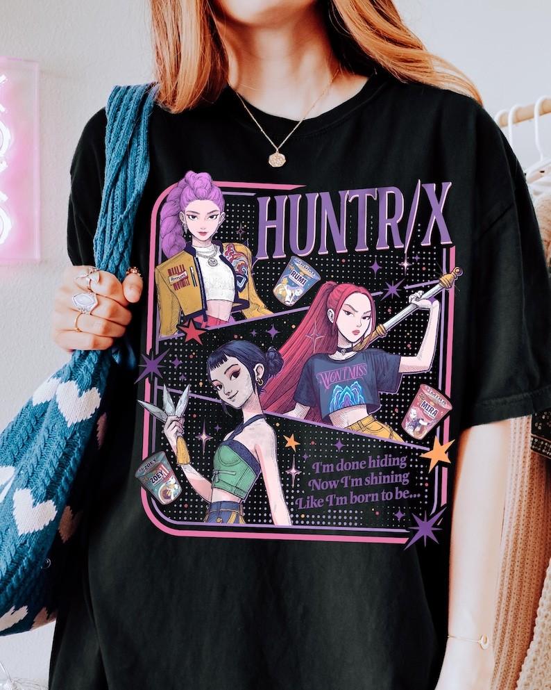 Huntrix Demon Hunters Shirt, Huntrix Girls TShirt, Mira Rumi Joey Unisex T-Shirt XXXXL