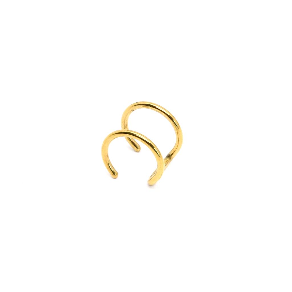 Fashion Stainless Steel Fake Piercing U-shaped Double Layer Ear Clips Lip Clip for Women Charms Ear Bone Nail Ear Cuff Jewelry