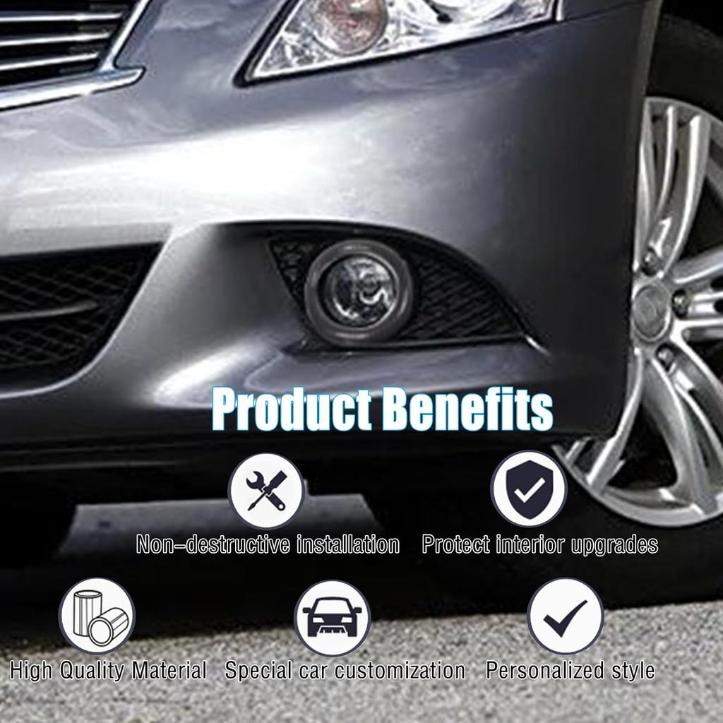 Front Bumper Driving Fog Light Ring Bezels Covers Trim Molding Compatible with Infiniti G37 2010-2013, Front Fog Light Lamp Decoration Protector