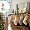 1/2Pcs Fireplace Stocking Holder Metal Christmas Wreath Hanging Rack Strong Load-bearing Adjustable Design Garland Hook Mantel Hanger