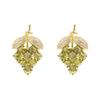 Zircon Grape Stud Earrings S925 Silver Needle High-end Light Luxury Earrings Women's Fresh and Fashionable Temperament Earrings