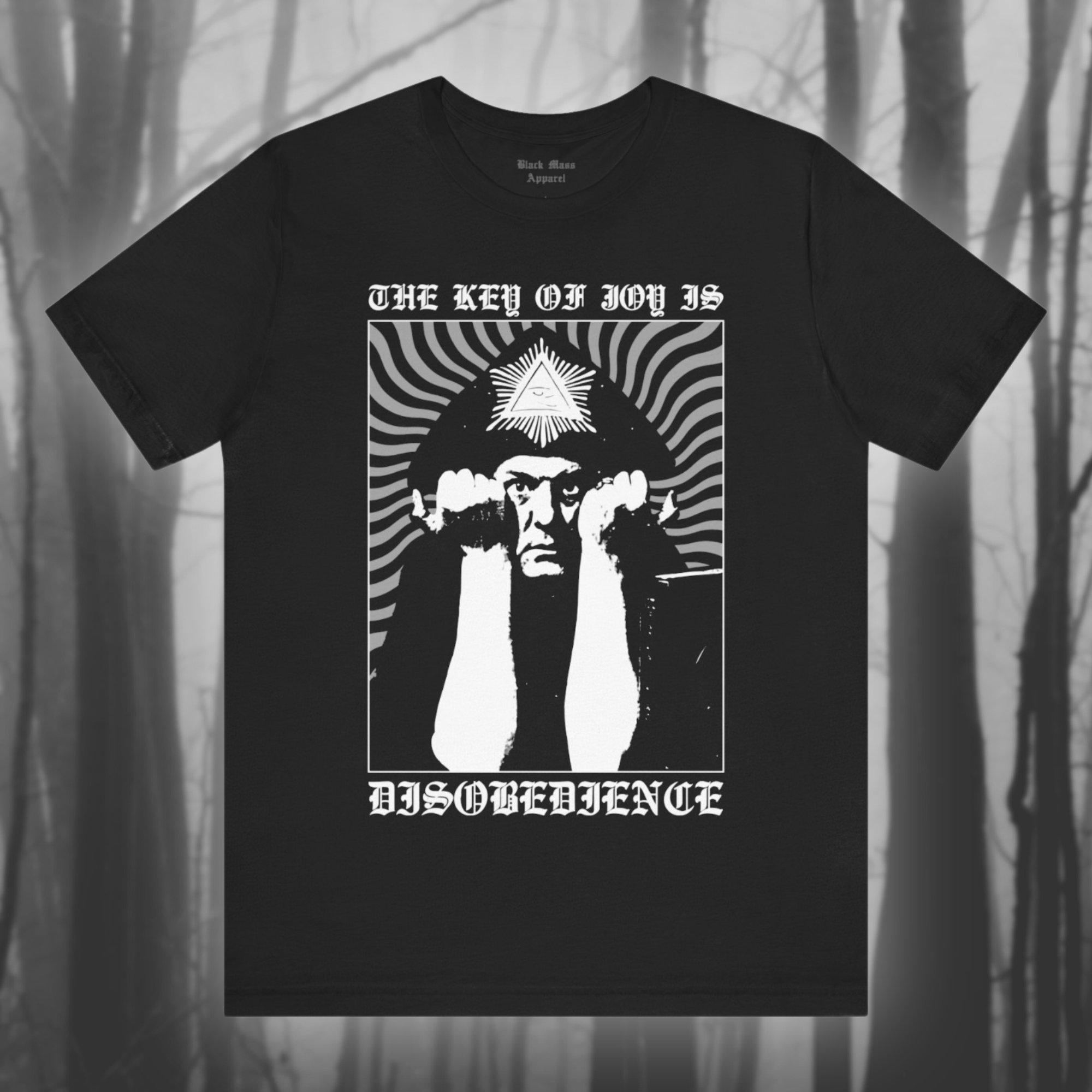 

The Key of Joy, Aleister Crowley Shirt, Occult T-shirt, Gothic Tshirt Goth Tee, Black Magic, Thelema, Occultist Short Sleeve Tee 4XL