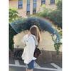 Kumikumi Idle Style Puppy Printed Loose Hooded Sweatshirt Women Fall Minority All-Match Loose Slim Looking