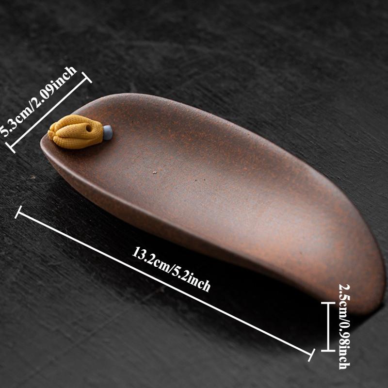 Hand-kneaded Rock Mud Tea Scoops Ceramic Spoon Shovel Chinese Kung Fu Incense Accessories Tea Ceremony Teaware Kitchen Household
